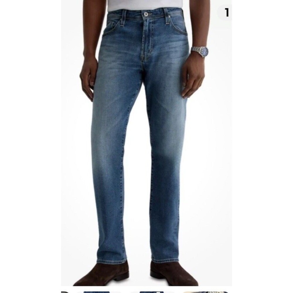 Mens AG Adriano Goldschmied The Everett Slim Straight Blue Jeans  40